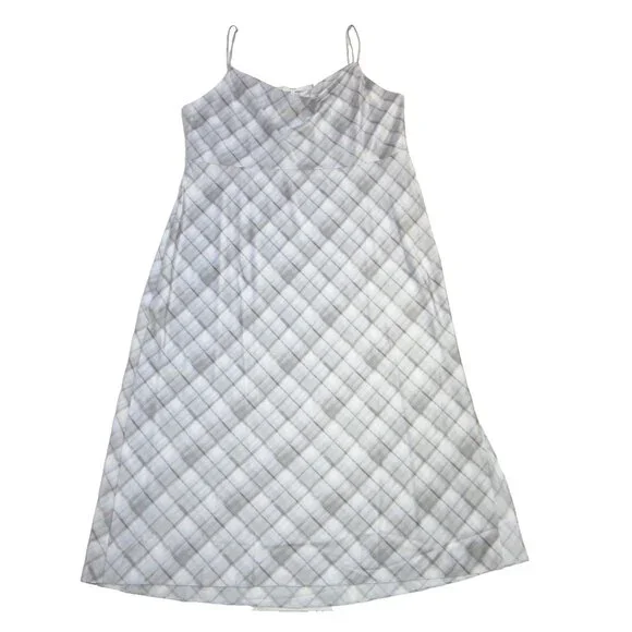 NWT Vince Hazy Plaid Satin Cowlneck Midi in Powder Blue Slip Dress 18 - Picture 4 of 8